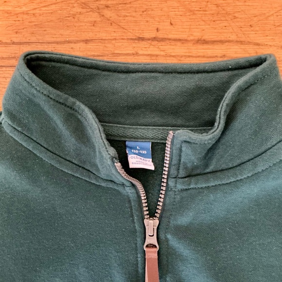 Old Navy - Boys's Green and Gray Half-Zip Sweater - Picture 3 of 4